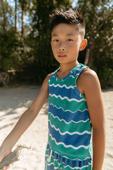 Fin & Vince Terry Tank Top, Waves
